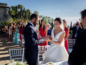 alt=Exchanging vows during Irida & Steven’s destination wedding in Portofino