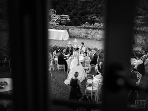 alt=Celebration moments during Irida & Steven’s destination wedding reception