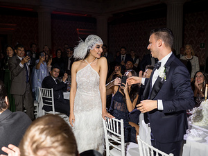 gli sposi durante il ricevimento matrimonio Lago di Garda