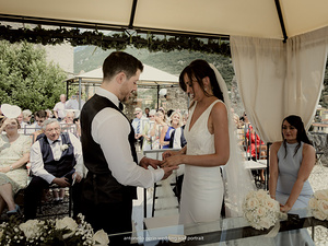 lo scambio degli anaelli durante il matrimonio a Malcesine Lago di Garda