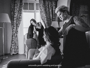 la sposa si prepara prima della cerimonia del matrimonio sul Lago di garda