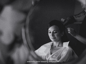 la sposa si prepara prima della cerimonia del matrimonio sul Lago di garda