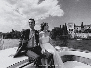 arrivo sposi in barca Lago di Garda Isola del Garda