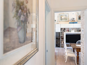 dining room with painting